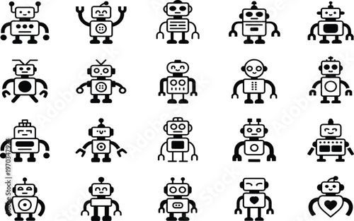 Set of 20 illustrated diverse people in casual and business attire with unique accessories de