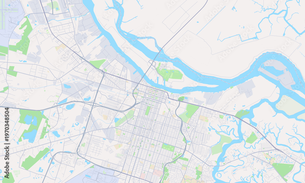 Naklejka premium Savannah Georgia map