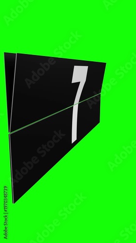 Flip calendar changing days of a month from 1 to 31 - 3D 4k vertical animation (2160 x 3840 px)