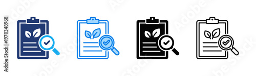 Quadro su tela Impact Assessment icon sheet multiple style collection