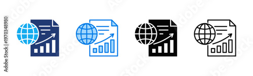 Climate Reporting icon sheet multiple style collection