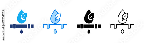 Water Conservation icon sheet multiple style collection