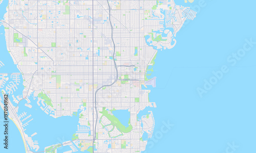 Cuadro en lienzo St. Petersburg Florida map