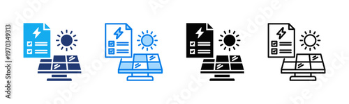 Renewable Projects icon sheet multiple style collection