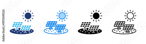 Solar Farms icon sheet multiple style collection