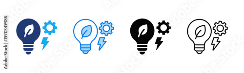 Energy Efficiency icon sheet multiple style collection