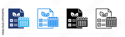 Annual Sustainability icon sheet multiple style collection