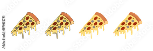 Set of various pizza in a modern style. Perfect for menus, branding, packaging, and food-related designs.