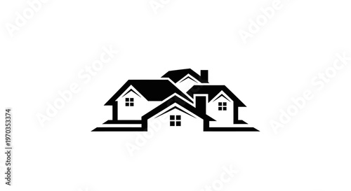 A stylized black leaf design element.