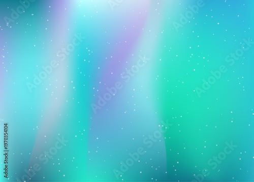 Aurora Light Gradient. Borealis Gradient Blur. Iridescent Aura Over Polar Outdoor Stars. Northern Aurora Light. Holographic Effect On Dark Background. Green, Blue And Purple Abstract Sky.