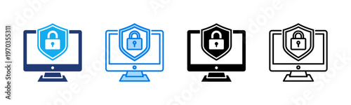 Cyber Security icon sheet multiple style collection