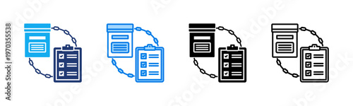 Chain Custody icon sheet multiple style collection