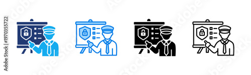 Security Briefing icon sheet multiple style collection