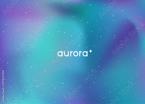 Aurora Light Gradient. Borealis Gradient Blur. Green, Blue And Purple Abstract Sky. Northern Aurora Light. Dark Space With Bright Neon Galaxy. Futuristic Cosmic Banner With Nebula Overlay.