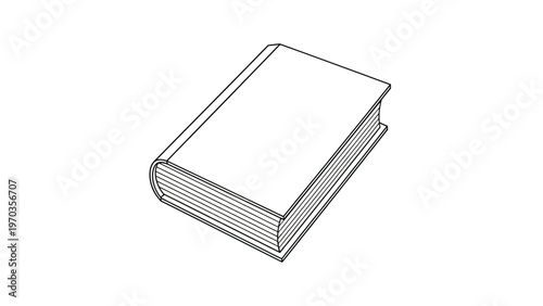 A blank, closed hardcover book shown from a slight angle
