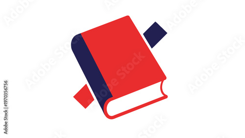 Minimalist red and blue book icon