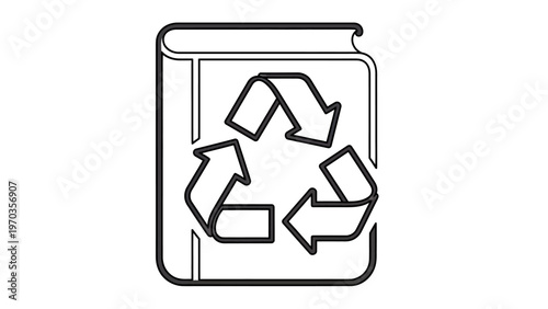 A book icon featuring a universal recycling symbol