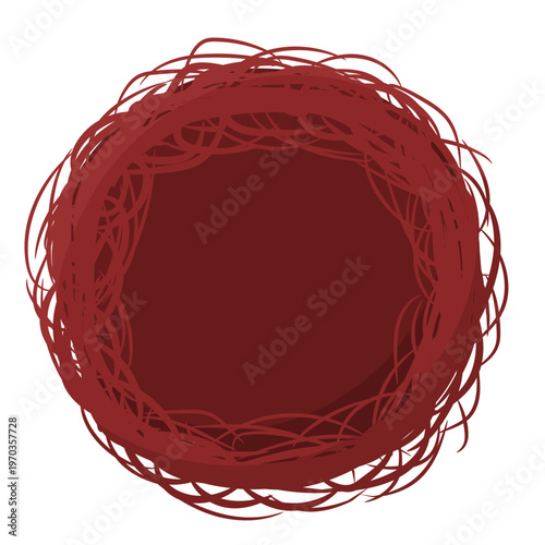 Brown bird nest vector illustration