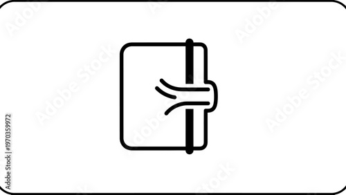 Black outline symbol of air or fluid flowing through a container