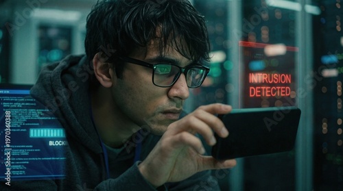 Security Analyst Receiving Intrustion Detected Alert