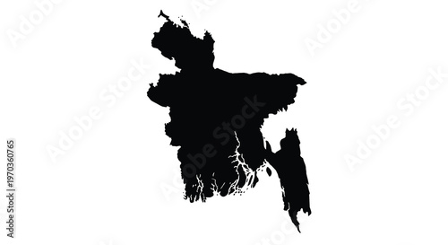 Bangladesh s geographical outline is distinctly represented as a dark silhouette