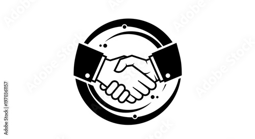 A stylized black leaf design element.