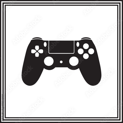 Game Controller Silhouette Minimalist Video Game Console Joystick Illustration
