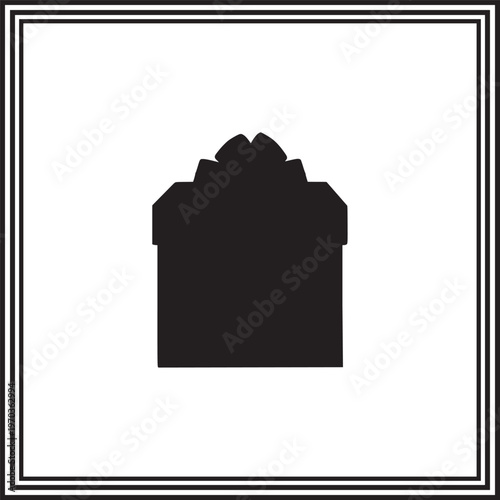 House Silhouette Minimalist Home Icon with Roof Outline Illustration