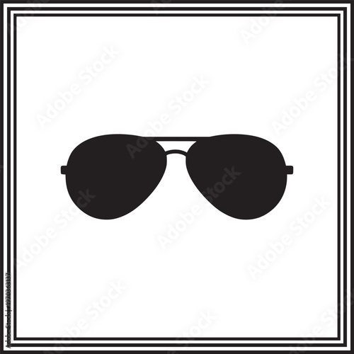 Aviator Sunglasses Silhouette Minimalist Classic Eyewear Illustration