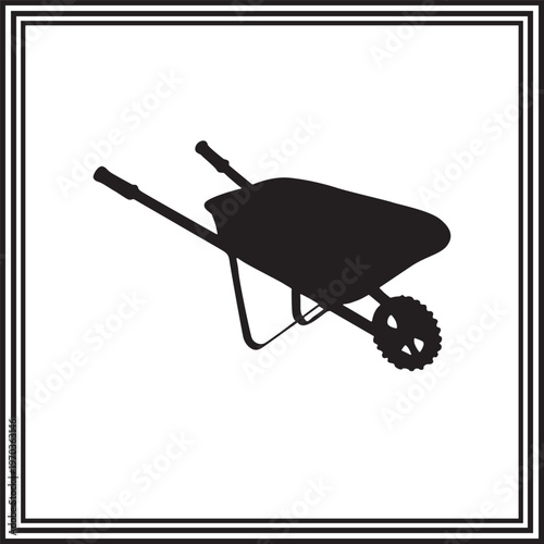 Wheelbarrow Silhouette Minimalist Garden Tool Illustration