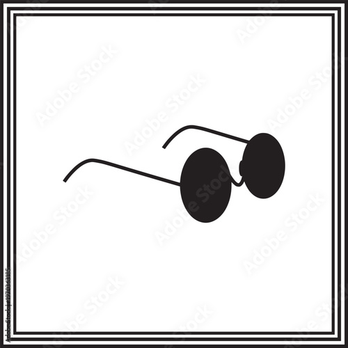Round Sunglasses Silhouette Minimalist Eyewear Fashion Illustration