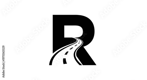 A stylized black leaf design element.