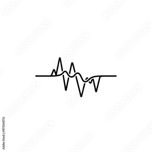 Abstract sound wave graphic showing fluctuating signal or audio waveform.
