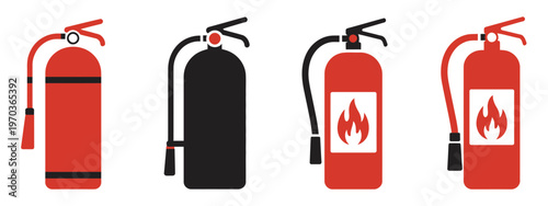 Fire Safety Icon, fire extinguisher vector symbol, emergency preparedness, safety and protection concept, editable vector graphic