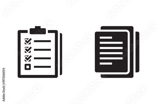 Inventory list silhouette clipboard checklist document