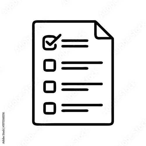 Checklist line icon vector, survey document with check marks, business task management list, questionnaire form for quality control and planning