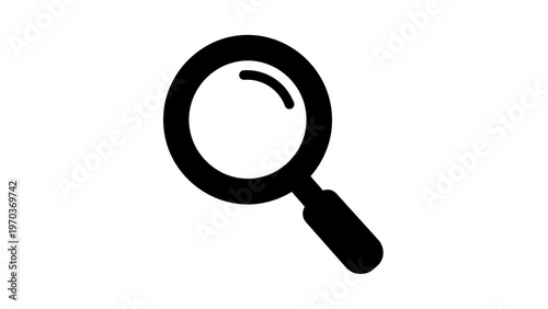 Black magnifying glass icon on white background (1)