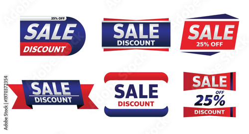 Collection of colorful sale and discount banner designs for promotions