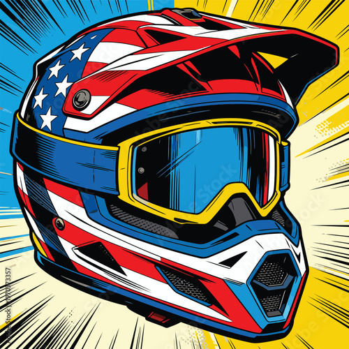 motocross helmet vector image