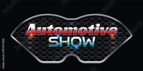 Automotive show logo a modern design with metallic and neon effects