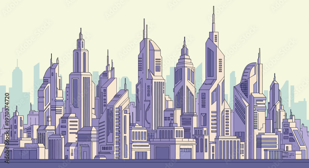 Obraz premium City Skyline with Modern Skyscrapers.