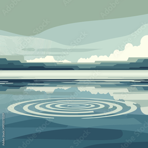 Ripples on a body of water.
