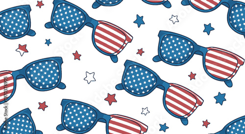 Independence Day Colorful masterpieces showcasing abstract geometric patterns and shapes Vector USA