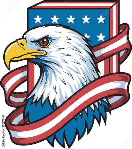 Independence Day A patriotic heart-shaped container filled with stars and stripes design Vector USA