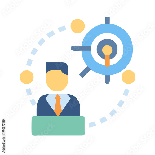 Icon of professional in charge of targeting and achieving goals in business