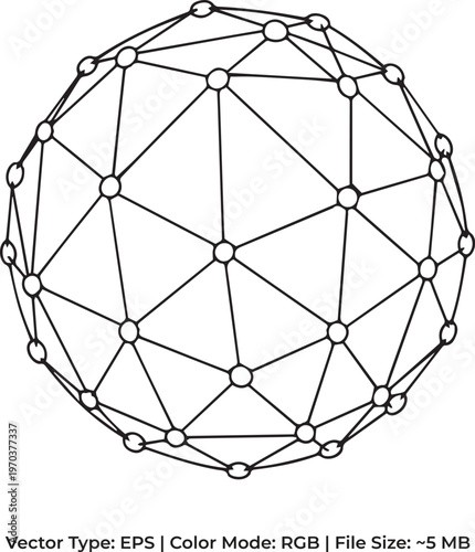Decentralized Web Doodle - Minimalist Blockchain Network Illustration