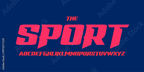 Garage service font, bold italic letters, dynamic alphabet for car racing logo and headline, automotive typography, sport game design. Vector typographic design