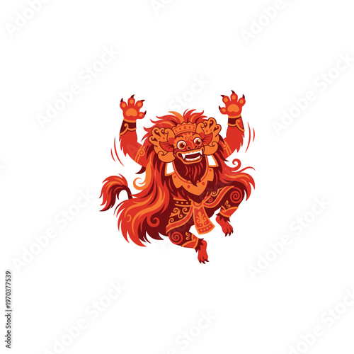 Chinese lion dance performance creature.