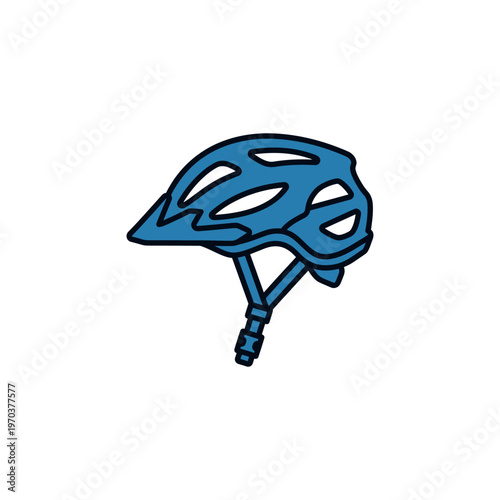Blue bicycle helmet for safety protection.