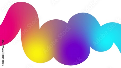 Wallpaper Mural Animated colorful tape appear and disappear. Decorative line with smooth. Looped video. Linear vector illustration isolated on white background. Torontodigital.ca